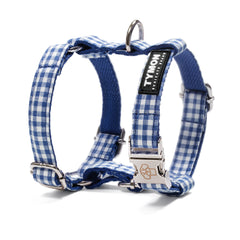 arnes de cuadros azul vichy cómodo seguro y elegante