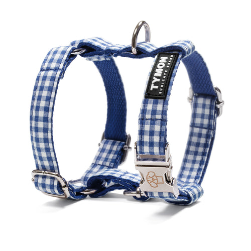 arnes de cuadros azul vichy cómodo seguro y elegante