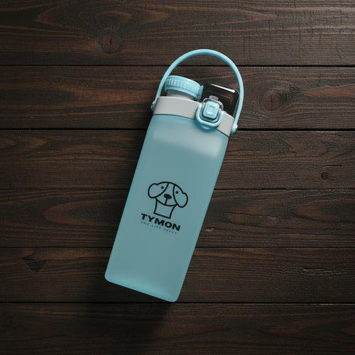 Transparent ice blue flexible bottle