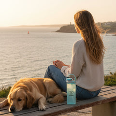 Transparent ice blue flexible bottle
