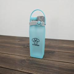 Transparent ice blue flexible bottle