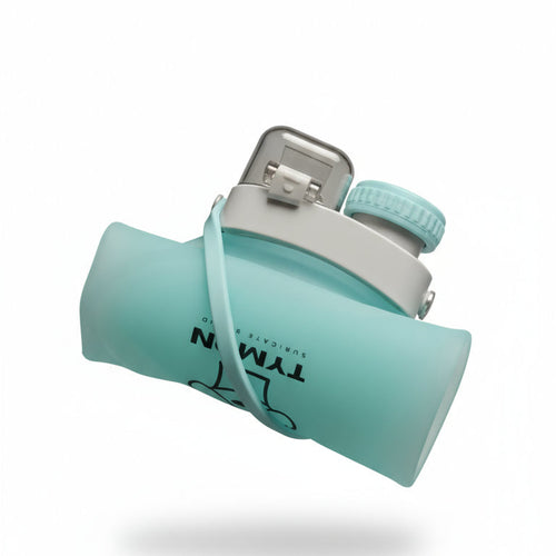 Transparent ice blue flexible bottle